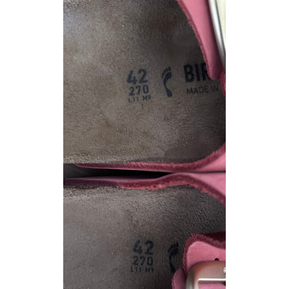 Birkenstock Arizona Big Buckle Coral Pink Nubuck Leather Sandals EU 42 L11 M9 - Picture 8 of 8